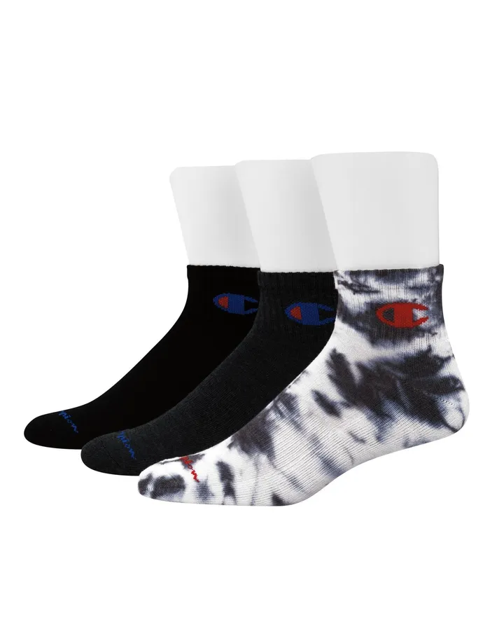 Men039S Ankle Socks TieDye Asst 3Pairs Dark Grey Tie Dye Assorted Men Champion Socks
