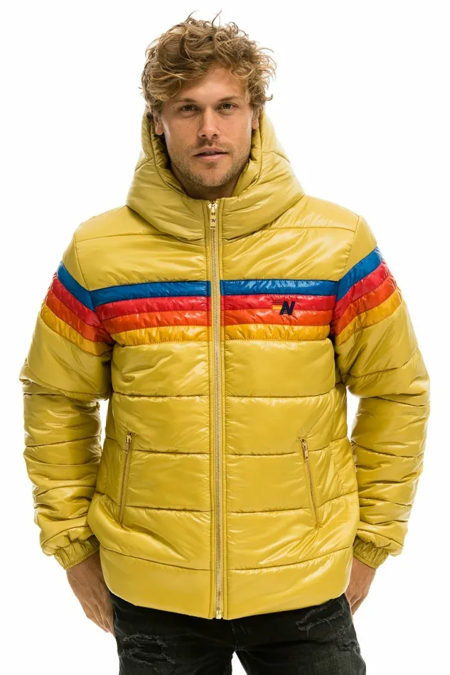 Men 4 STRIPE LUXE TREKKER JACKET 8211 GLOSSY KHAKI Aviator Nation Outerwear