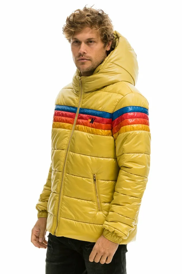 Men 4 STRIPE LUXE TREKKER JACKET 8211 GLOSSY KHAKI Aviator Nation Outerwear