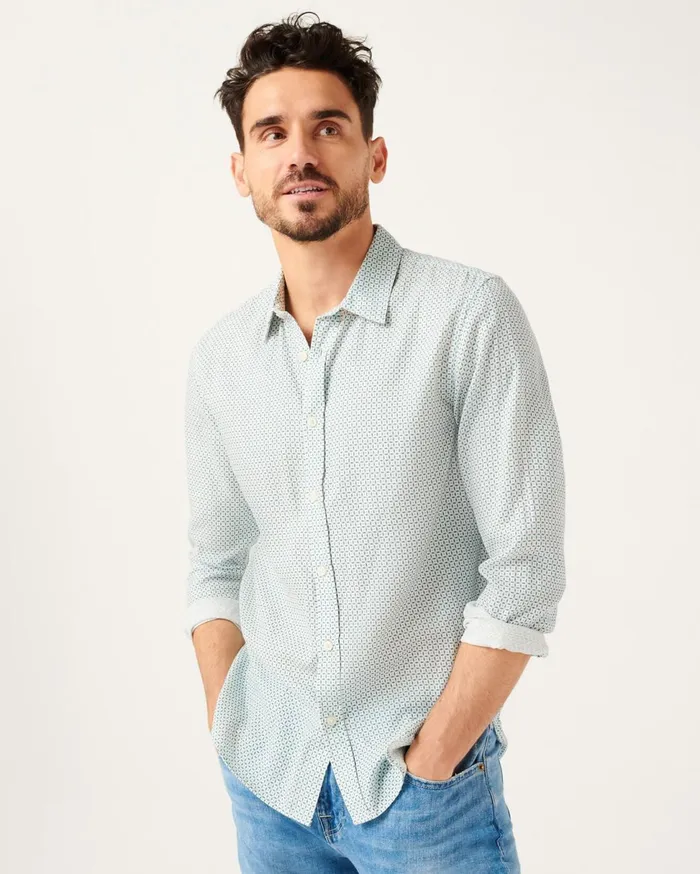Men 7 For All Mankind Shirts Signature Shirt In Blue Tie
