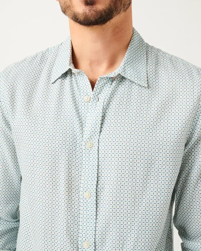 Men 7 For All Mankind Shirts Signature Shirt In Blue Tie