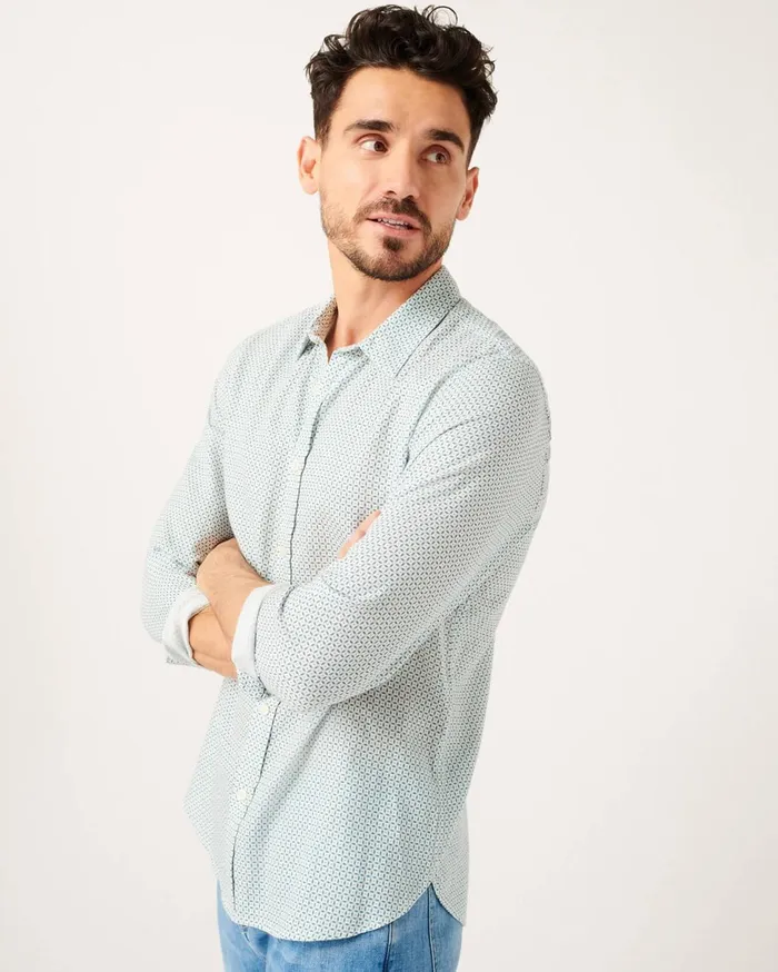 Men 7 For All Mankind Shirts Signature Shirt In Blue Tie