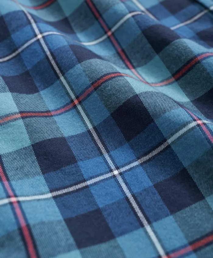 Men Archival Brushed Twill Tartan Shirt Bluegreen Brooks Brothers Sport Shirts