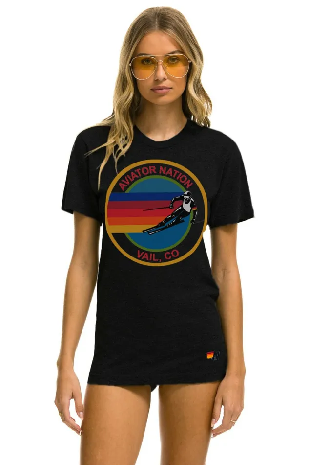 Men AVIATOR NATION VAIL TEE 8211 BLACK Aviator Nation Tees