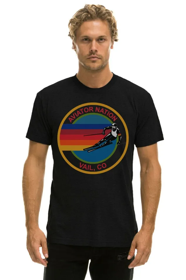Men AVIATOR NATION VAIL TEE 8211 BLACK Aviator Nation Tees Men AVIATOR NATION VAIL TEE 8211 BLACK Aviator Nation Tees