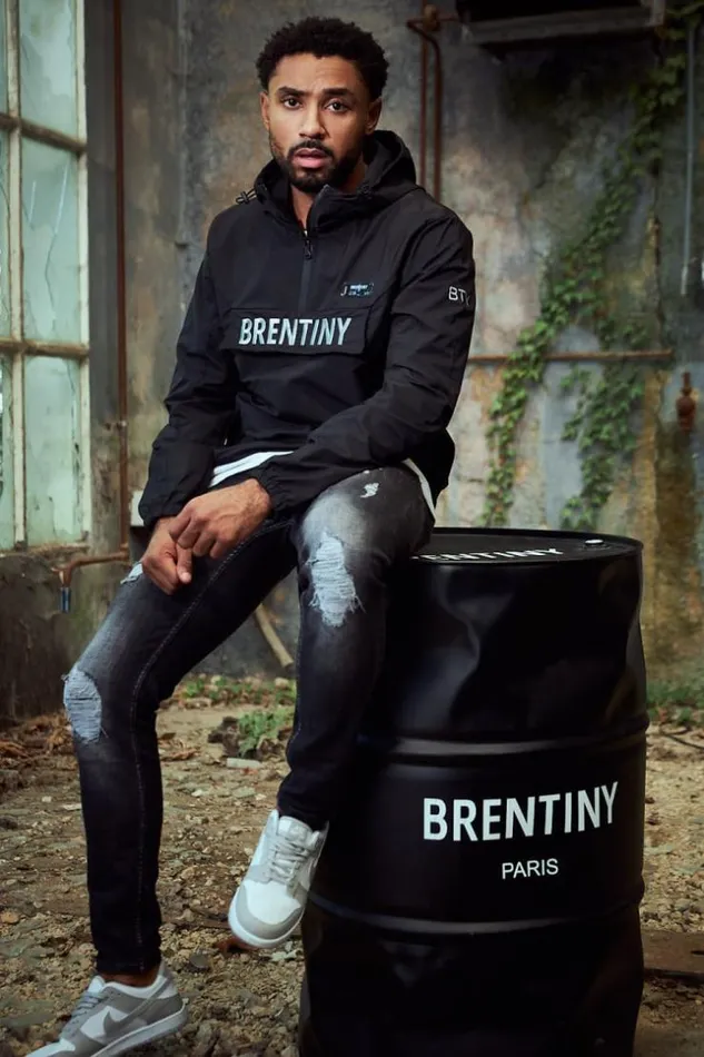 Men Black Brentiny Paris HalfZip Jacket Black Brentiny Paris Jackets