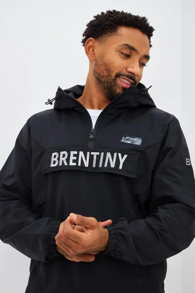Men Black Brentiny Paris HalfZip Jacket Black Brentiny Paris Jackets