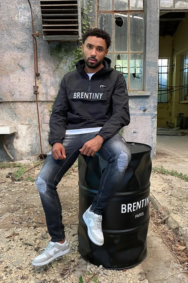 Men Black Brentiny Paris HalfZip Jacket Black Brentiny Paris Jackets
