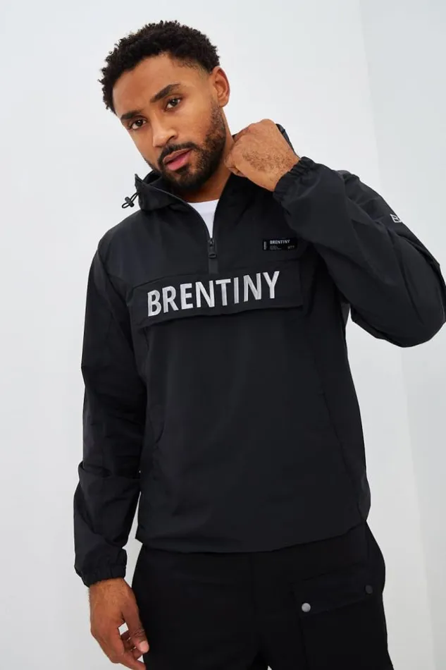 Men Black Brentiny Paris HalfZip Jacket Black Brentiny Paris Jackets
