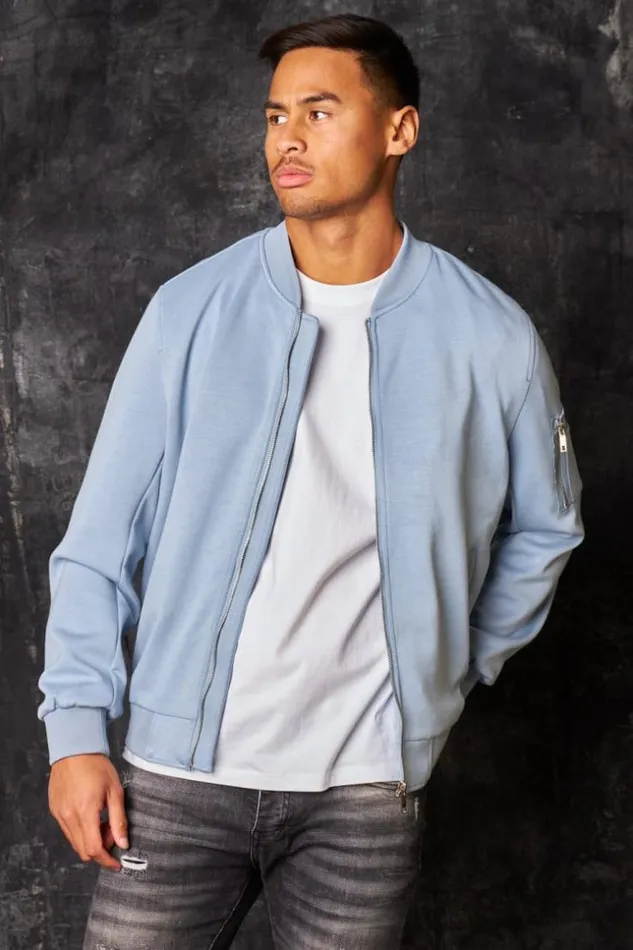 Men Bomber En Sudine Bleu Clair Bleuclair Brentiny Paris Jackets