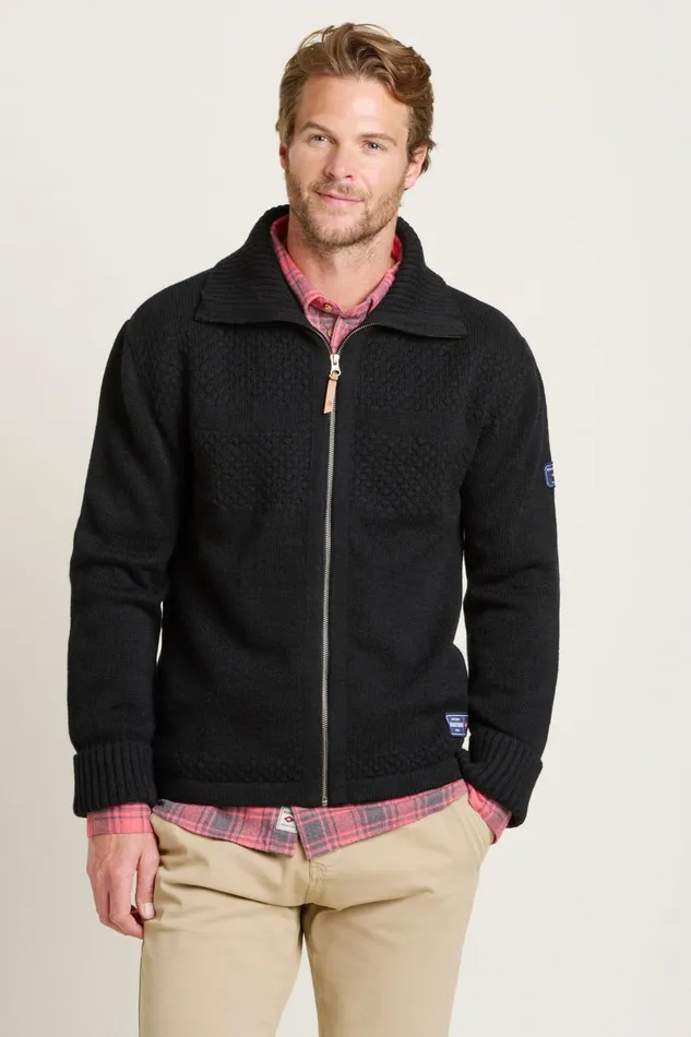 Men Brakeburn Knitwear Navy Knitted Zip Through