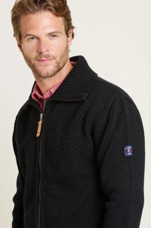 Men Brakeburn Knitwear Navy Knitted Zip Through