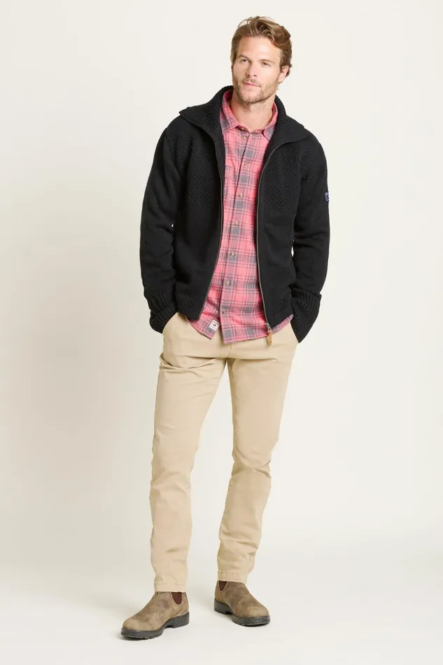 Men Brakeburn Knitwear Navy Knitted Zip Through