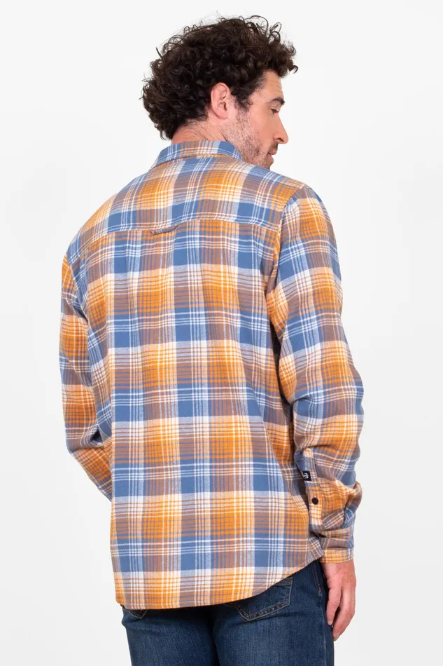 Men Brakeburn Shirts Blue Checked Long Sleeve Shirt