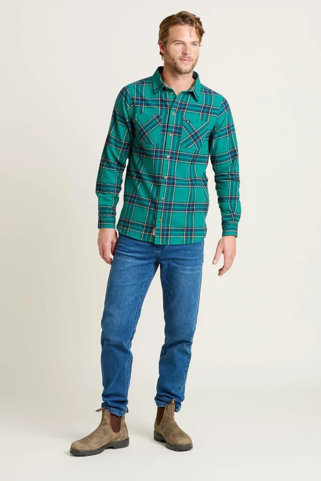 Men Brakeburn Shirts Green Green Check Shirt