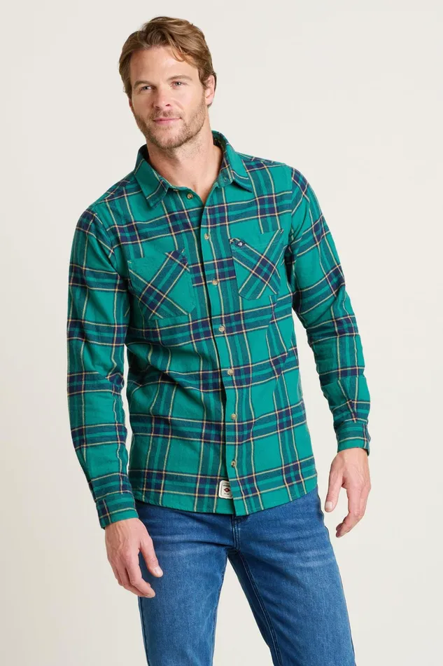 Men Brakeburn Shirts Green Green Check Shirt