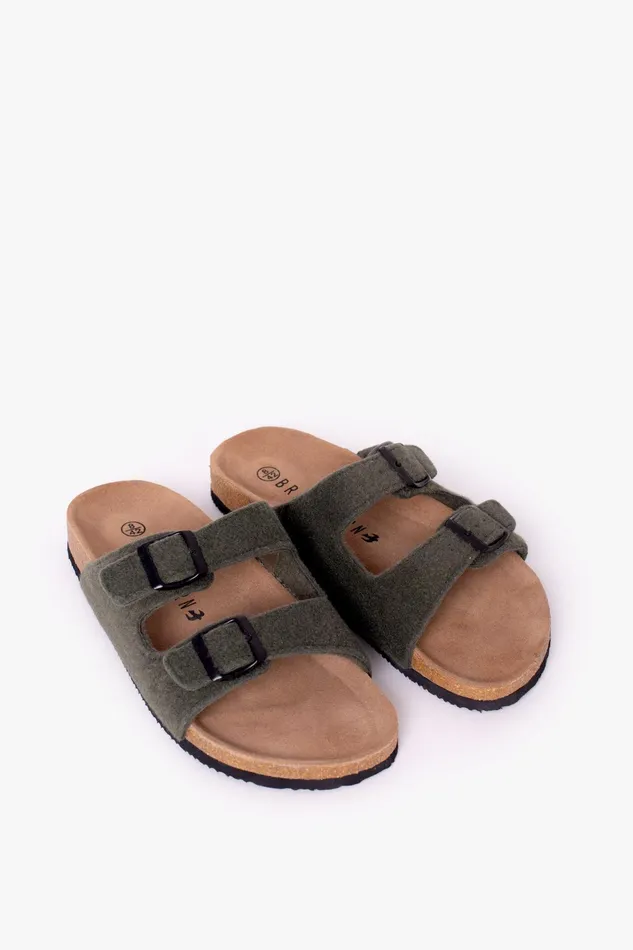 Men Brakeburn Slippers and Sandals Khaki Felt Sandals