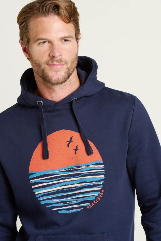 Men Brakeburn Sweatshirts And Hoodies Navy Sunset Hoodie