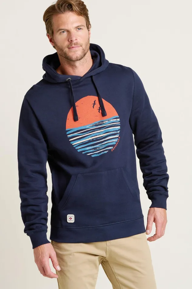 Men Brakeburn Sweatshirts And Hoodies Navy Sunset Hoodie
