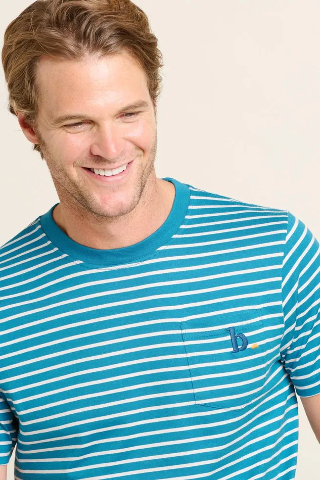 Men Brakeburn TShirts Blue B Stripe Tee