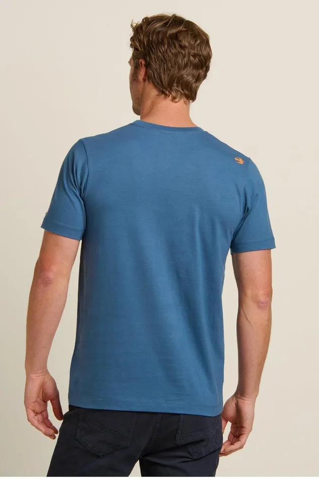 Men Brakeburn TShirts Blue Retro Bike Tee