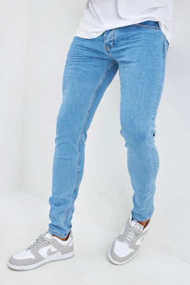 Men Brentiny Jean In Plain Blue Blue Brentiny Paris Jeans