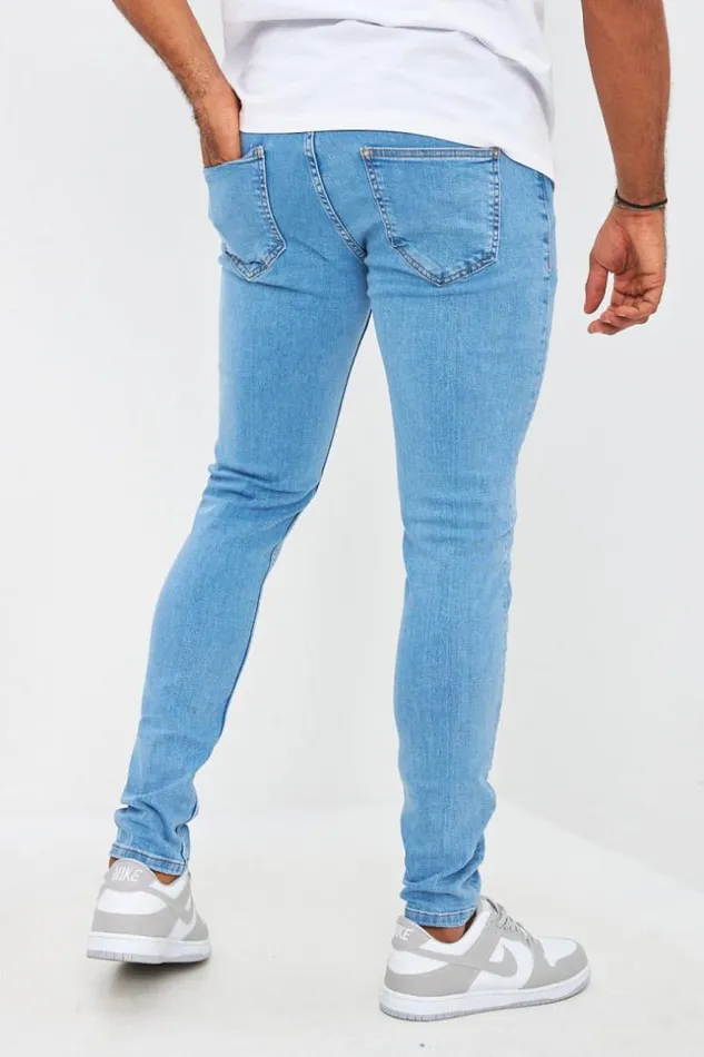 Men Brentiny Jean In Plain Blue Blue Brentiny Paris Jeans