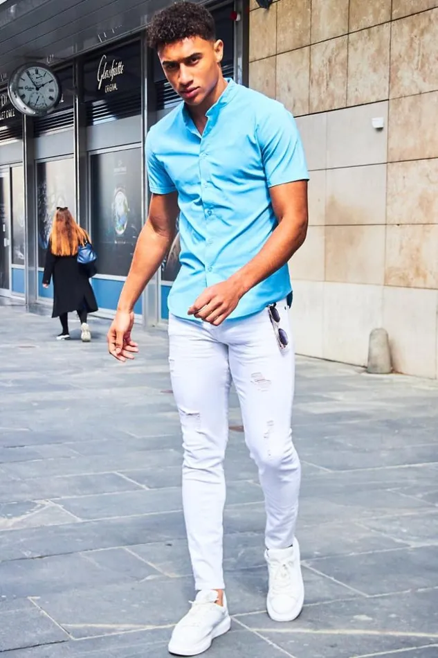 Men Brentiny Ripped Jeans In White White Brentiny Paris Jeans