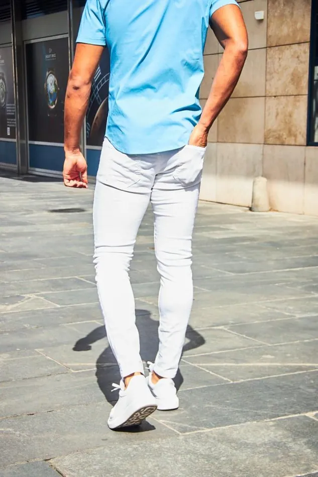 Men Brentiny Ripped Jeans In White White Brentiny Paris Jeans