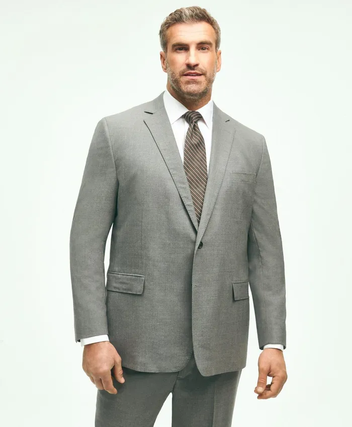 Men Brooks Brothers Explorer Collection Big and Tall Suit Jacket Light Grey Brooks Brothers Suits