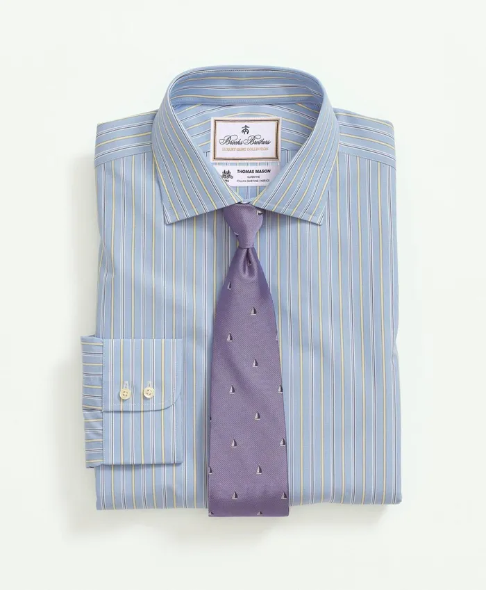 Men Brooks Brothers X Thomas Mason Cotton Poplin English Collar Stripe Dress Shirt Blue Brooks Brothers Dress Shirts Men Brooks Brothers X Thomas Mason Cotton Poplin English Collar Stripe Dress Shirt Blue Brooks Brothers Dress Shirts