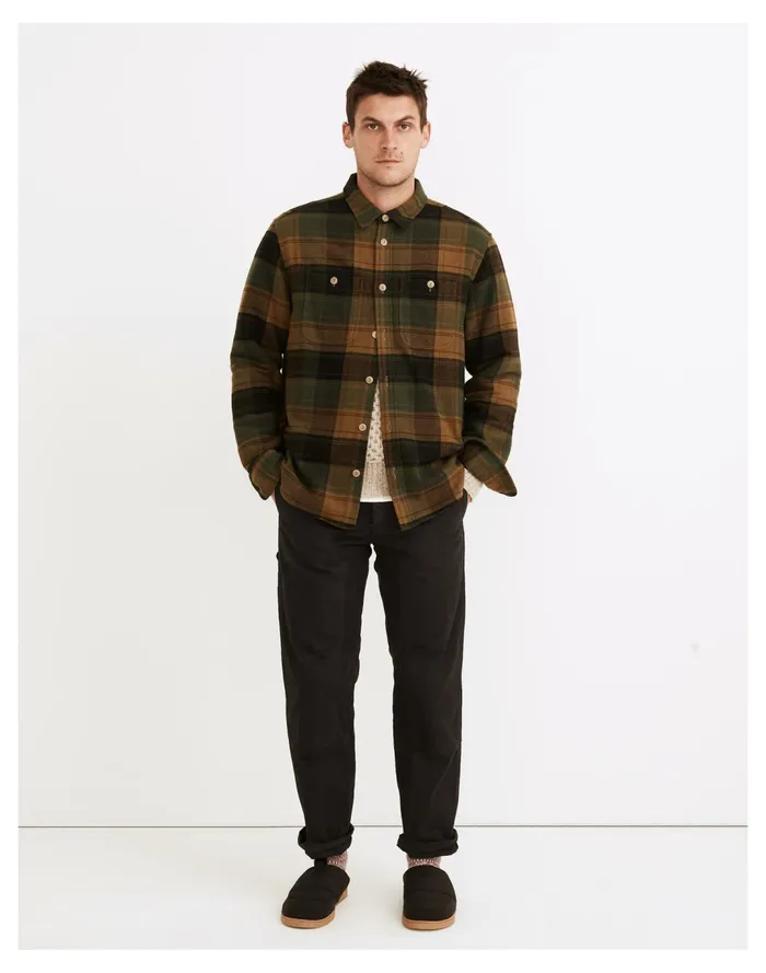 Men Brushed Flannel Easy Long Sleeve Shirt In Plaid Asparagus Madewell Jackets Men Brushed Flannel Easy Long Sleeve Shirt In Plaid Asparagus Madewell Jackets
