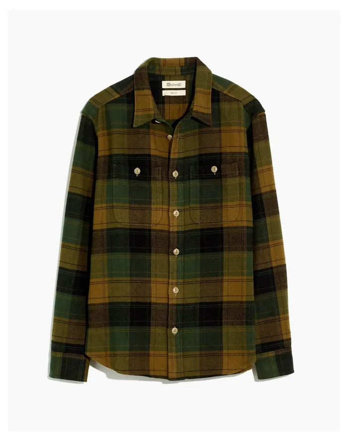 Men Brushed Flannel Easy Long Sleeve Shirt In Plaid Asparagus Madewell Jackets Men Brushed Flannel Easy Long Sleeve Shirt In Plaid Asparagus Madewell Jackets