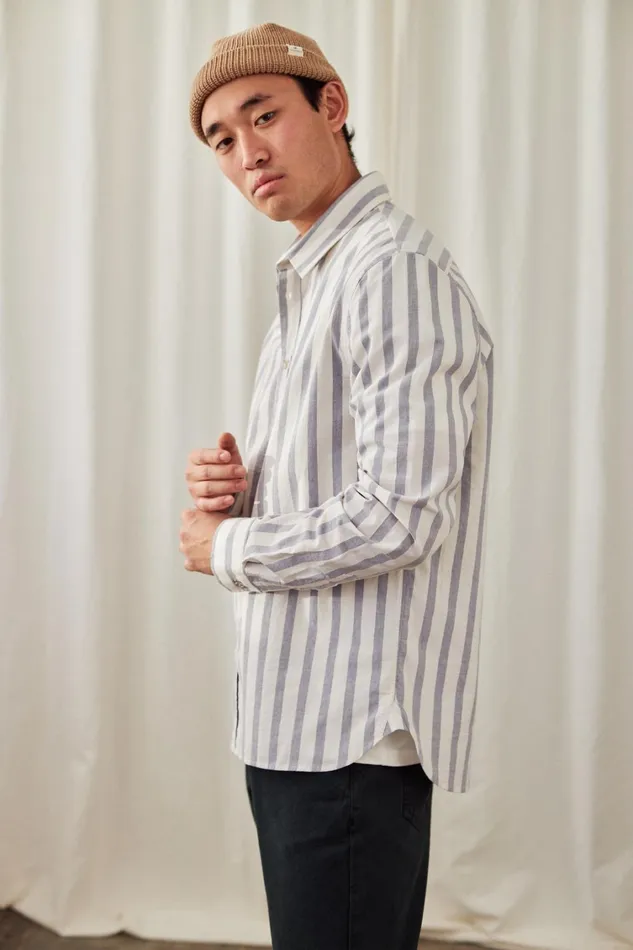 Men Campana 8211 Blue Stripes TWOTHIRDS Shirts