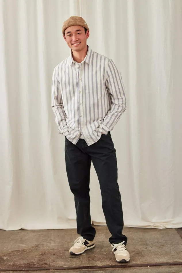 Men Campana 8211 Blue Stripes TWOTHIRDS Shirts