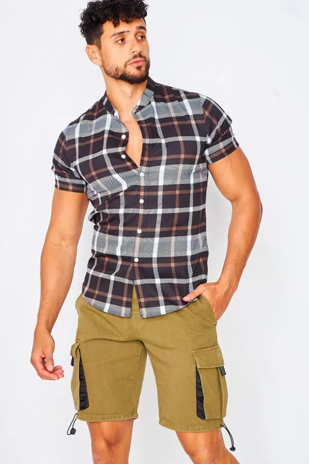 Men Cargo Shorts In Khaki Green Brentiny Paris Shorts