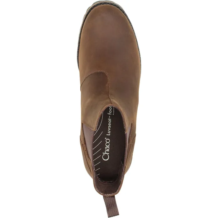 Men Chaco Boots Fields Chelsea Waterproof Chestnut Brown