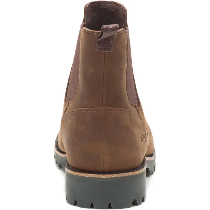 Men Chaco Boots Fields Chelsea Waterproof Chestnut Brown