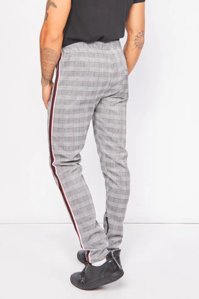 Men Checked And Striped Jogging Pants Brentiny Paris Jogging Bottoms