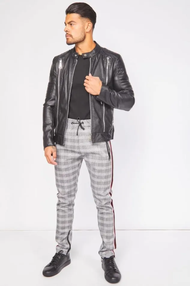 Men Checked And Striped Jogging Pants Brentiny Paris Jogging Bottoms