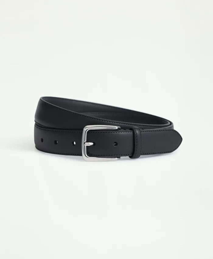 Men Classic Leather Belt Black Brooks Brothers Belts