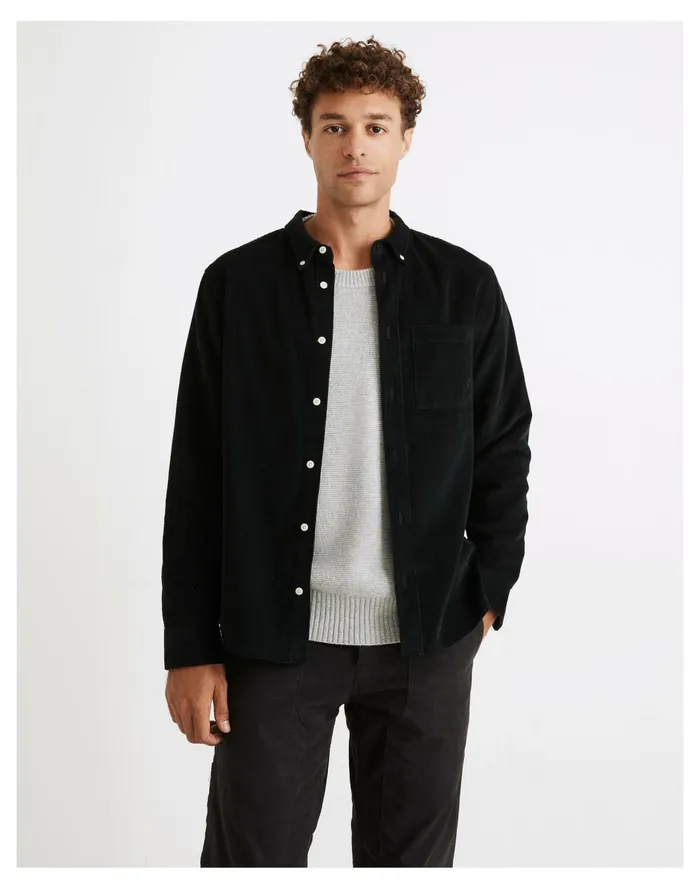 Men Corduroy Perfect Shirt True Black Madewell Shirts