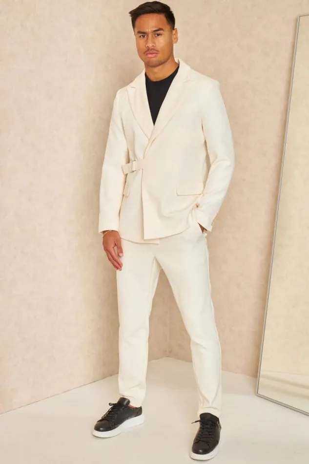 Men Costume 2 Pices Blazer Pantalon Blanc Cass Ecru Brentiny Paris Suit