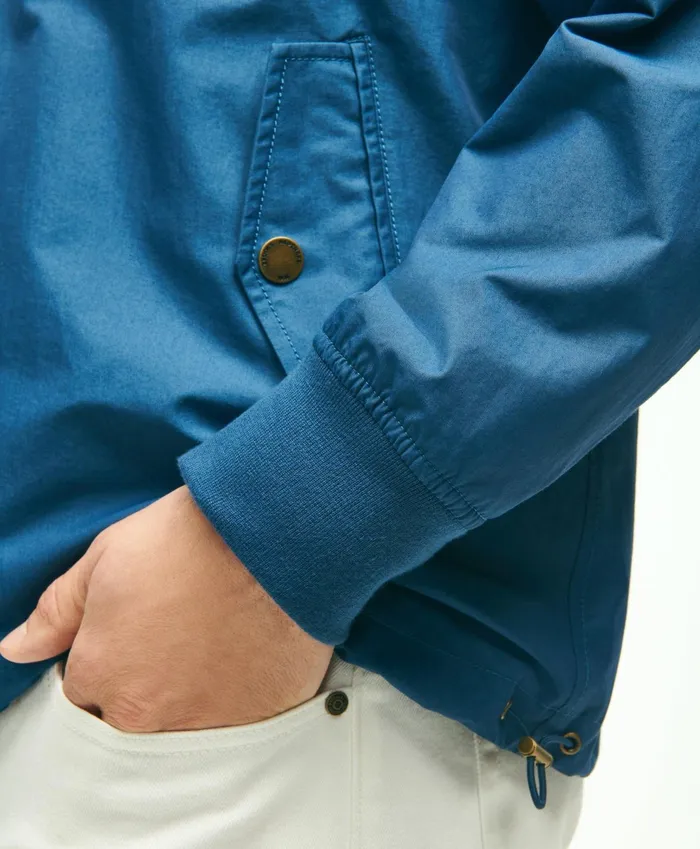 Men Cotton Blend Harrington Jacket Medium Blue Brooks Brothers Coats and Jackets