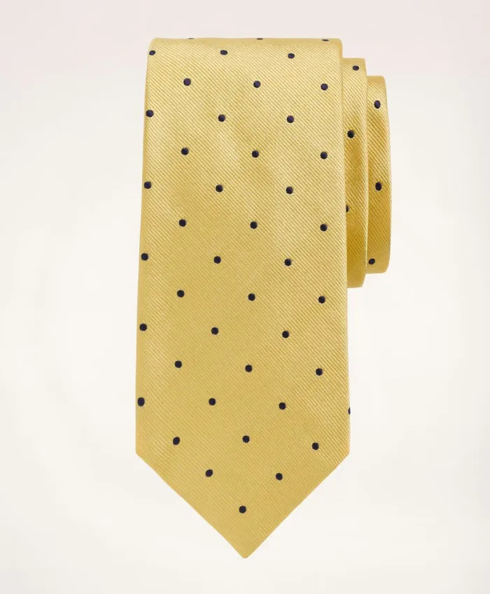 Men Dot Rep Tie Gold Brooks Brothers Ties and Pocket Squares