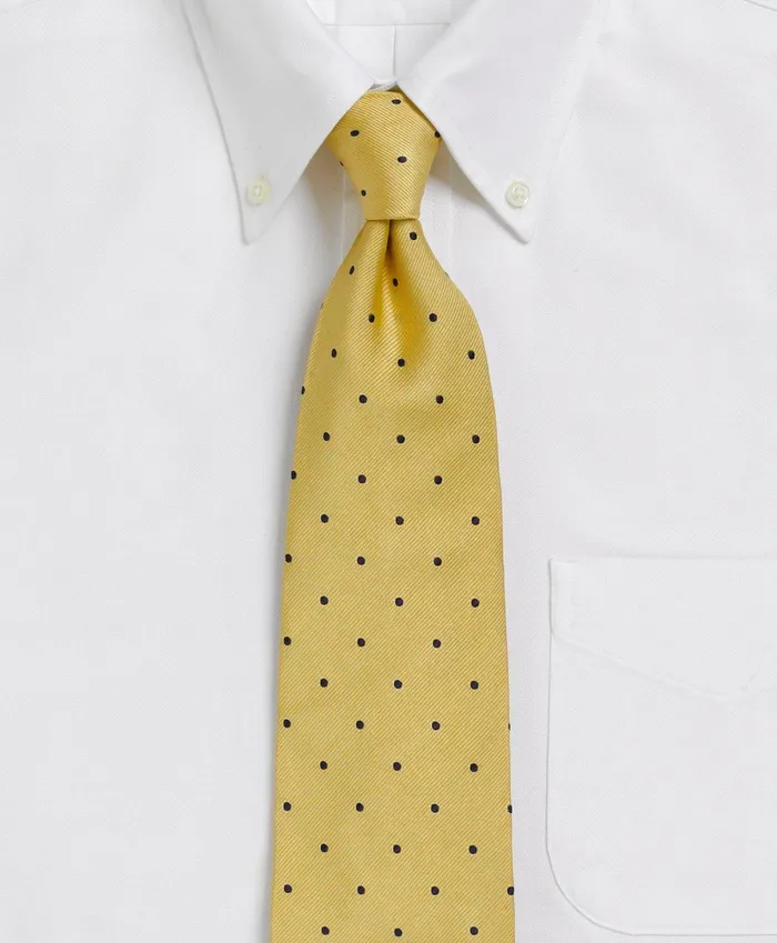 Men Dot Rep Tie Gold Brooks Brothers Ties and Pocket Squares