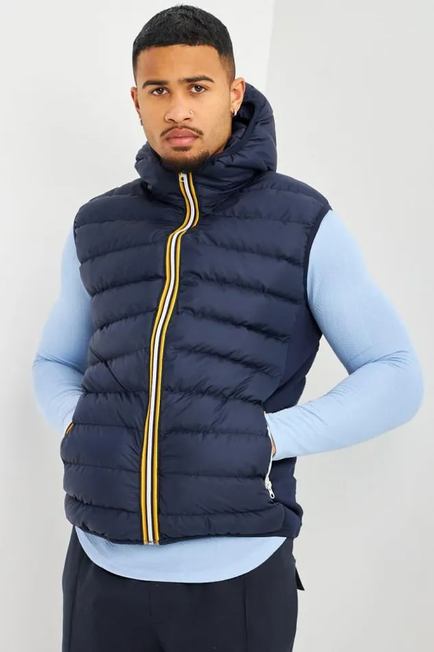 Men Doudoune Matelasse Bleue Sans Manches Bandes Jaunes Et Orange Blue Brentiny Paris Parkas And Down Jackets Men Doudoune Matelasse Bleue Sans Manches Bandes Jaunes Et Orange Blue Brentiny Paris Parkas And Down Jackets