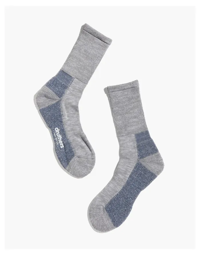 Men Druthers NYC Defender Organic Cotton Crew Sock Light Blue Madewell Socks