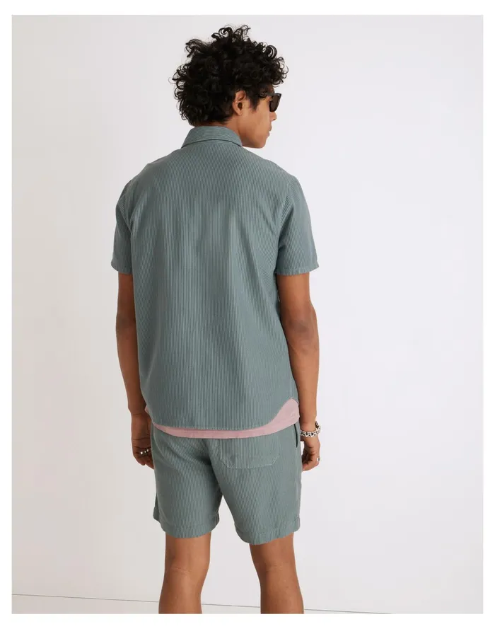Men Easy Short Sleeve Shirt In Stripe Faded Shale Madewell Shirts Men Easy Short Sleeve Shirt In Stripe Faded Shale Madewell Shirts