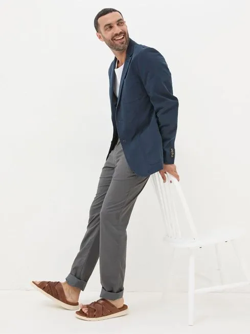 Men Fatface Coats and Jackets Chilworth Blue Cotton Blazer